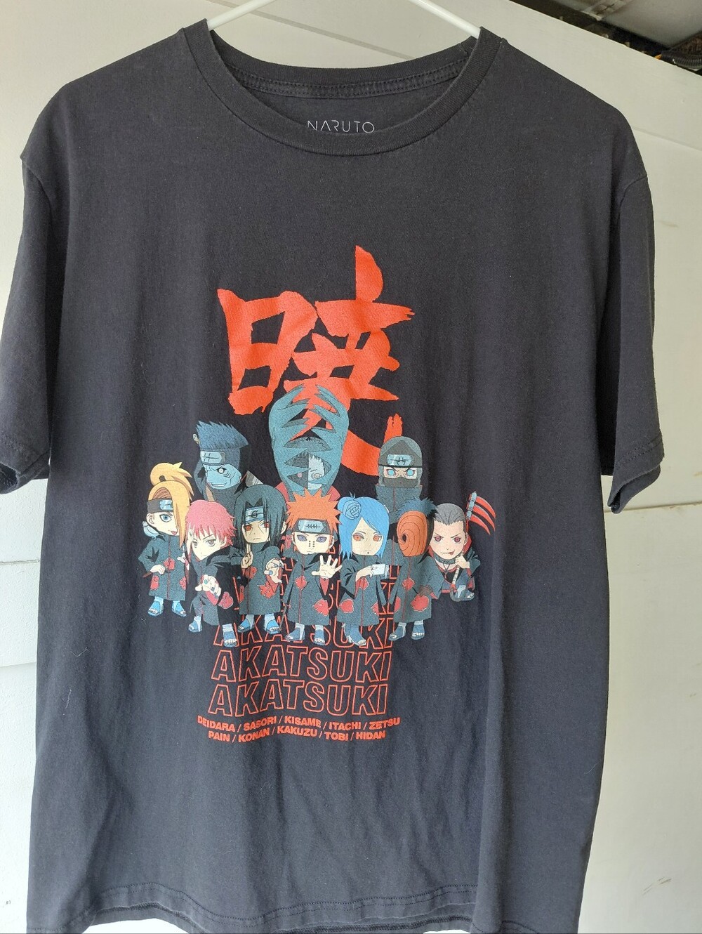 Kids Black Akatsuki Graphic Tee,  Size LARGE